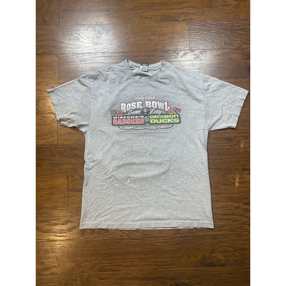 Wisconsin‎ Badgers Vs Oregon Ducks 2012 Rose Bowl T-Shirt Sz L Football Outdoor